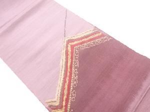 手織り紬抽象曲線模様織出し名古屋帯